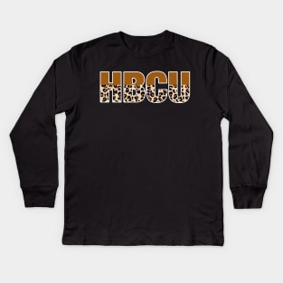 HBCU Leopard Print Kids Long Sleeve T-Shirt